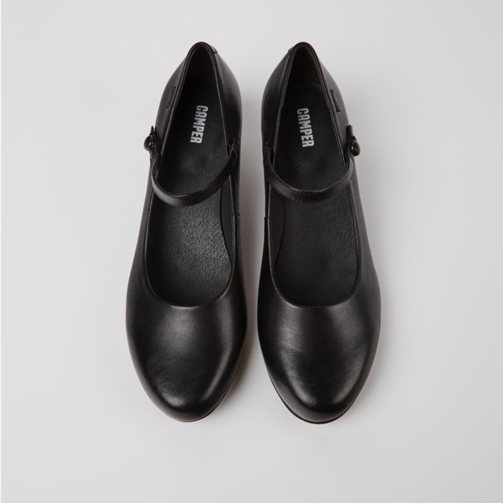 Camper Helena Black Leather Maryjane Heels Size 38 (8)